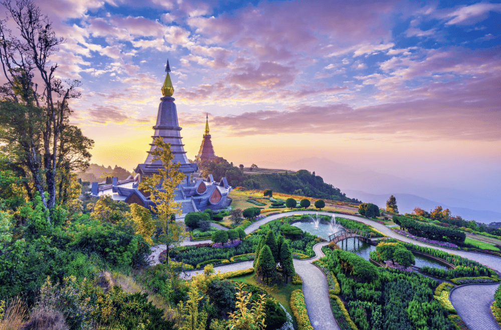 The picturesque scenery of the mountainous region in Thailand
